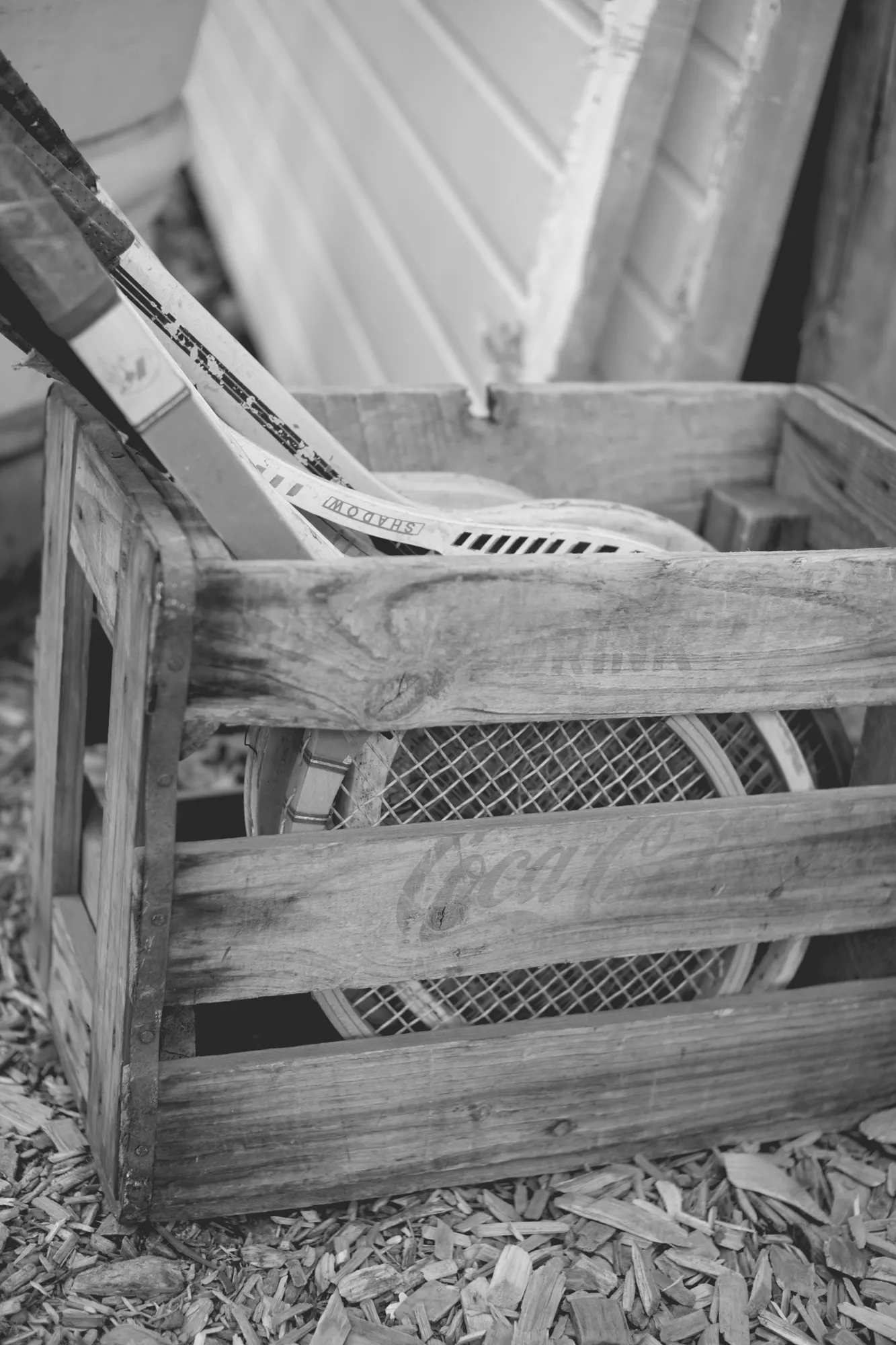 2022-02-18 - Cape Town - Tennis raquets in wooden basket